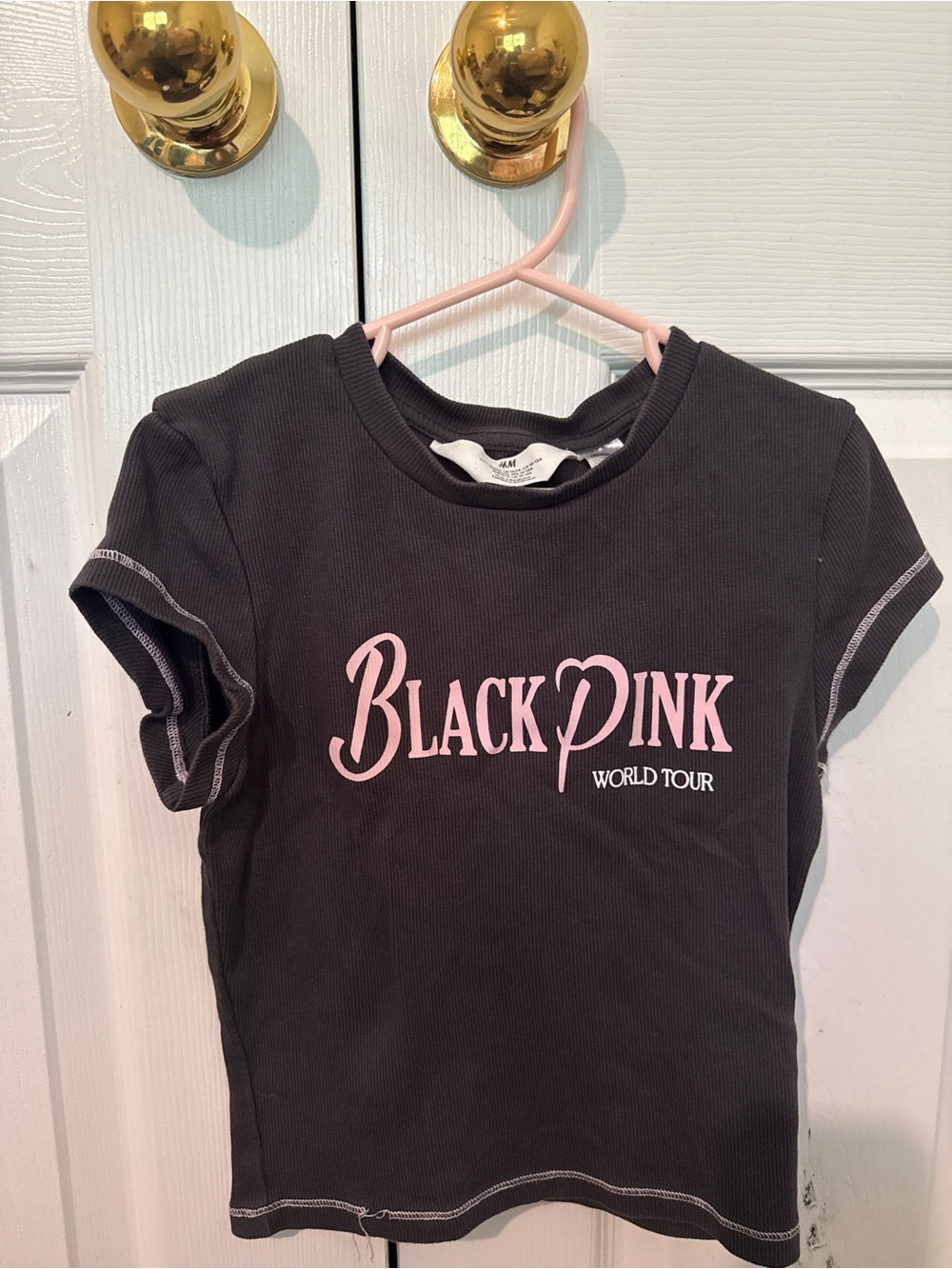 H&M Black Tee with Pink 'BlackPink' Graphic
